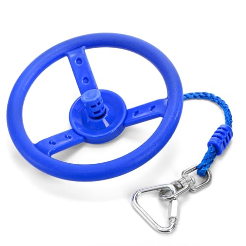Outdoor Monkey Wheel Swing - 360° Rotating Obstacle Course Accessory, Blue