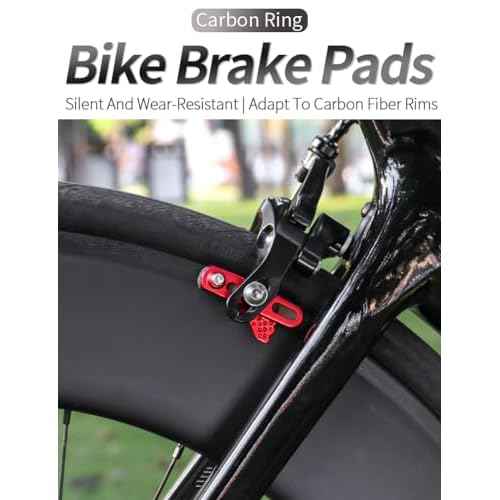 Bike Carbon Fiber Rim Brake Pads, 1 Pair Bicycle C-Brake Blocks Shoes Matte Aluminum Alloy Brake Boots for Front and Rear Wheel