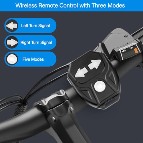 Bike Tail Light with Turn Signals - Wireless Remote, USB Rechargeable, Waterproof, Ultra Bright LED - Type 5 (Remote Rechargable)