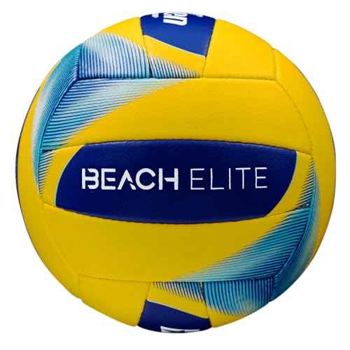 Baden | Beach Elite | Weather Resistant Cover + Raised Seem for Maximum Play | Official College Beach Volleyball | All Ages | Official Size 5 | Navy/Green/White | Official AVCA Beach Ball