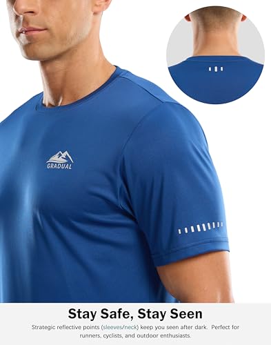 Men's UPF 50+ Sun Protection Swim Shirt Rash Guard - Medium Royal Blue