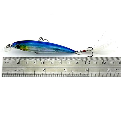 10pcs Minnow Fishing Lures Kit - Hard Baits with Treble Hooks, Bright Colors