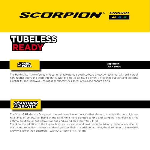 Pirelli Scorpion Enduro S Classic (29" x 2.6) Mountain Bicycle Tire for Extreme Enduro Riding, Tubeless Ready Clincher TLR, Enduro HardWall MTB Casing