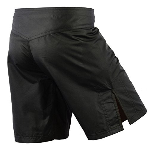 ROAR-INT MMA Fight Shorts Grappling Kickboxing Muay Thai Shorts BJJ Gym Training Running Athletic Wrestling Shorts - Medium Black