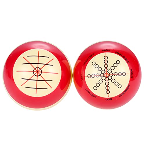 Professional Billiard Cue Ball - AAA-Grade Resin Practice Training Ball, 2-1/4 inch, 6 oz, Red & White