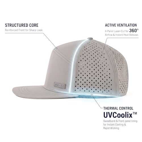 X-Large-XX-Large UVCoolix Cooling Sweatband Flat Bill Golf Cap White Sun Protection