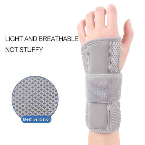 Carpal Tunnel Wrist Brace Night Support with Splints Left Hand, Hand Brace for Arthritis, Tendonitis, Sprain, Injuries, Wrist Pain Relief, Adjustable and Breathable