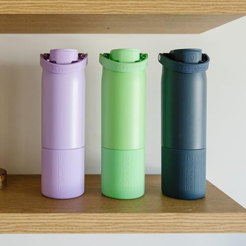 Insulated 25oz Water Bottle with Leakproof Silicone Straw - Dark Aura