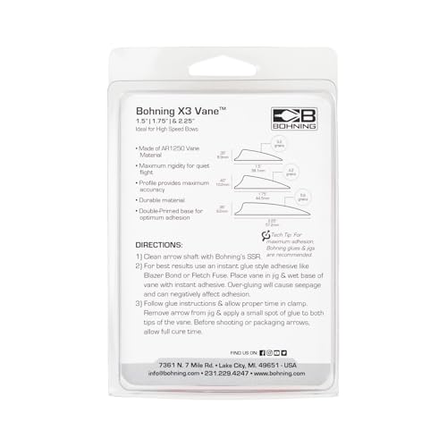 Bohning X3 Vane, 2.25", Purple, 36pk