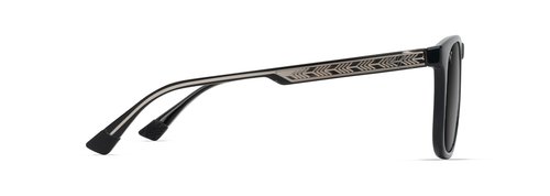 Maui Jim Men's Kupaa Square Sunglasses, Shiny Black W/Trans Light Grey/Neutral Grey Polarized, Medium