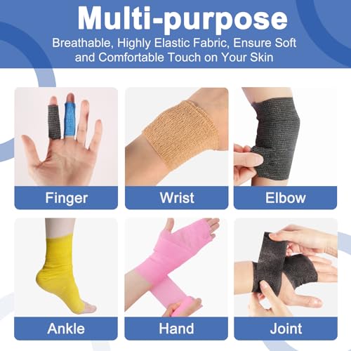 Black Self-Adhesive Bandage Wrap 2 Inch x 5 Yards - Medical, Sports & First Aid