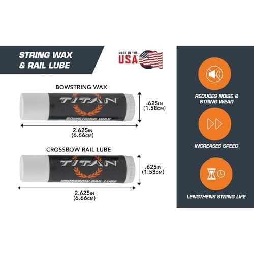 Titan Crossbow String Wax & Rail Lube Combo, 2-Pack, White - Made in America