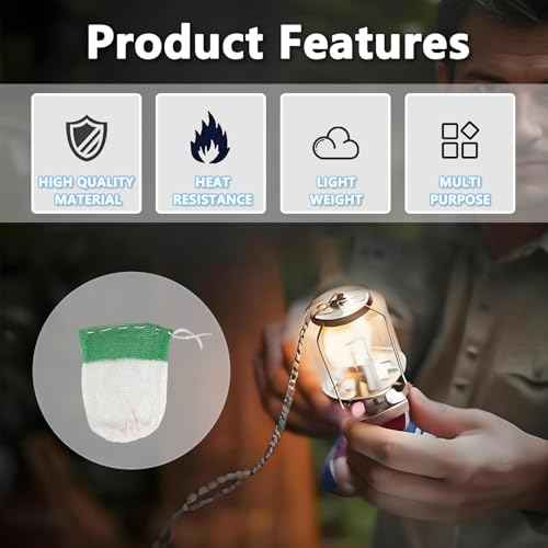 Lantern Mantles, Camping Lantern Mantles for Propane Lantern U Shape String Tie Mantles for Gas Lamp Mantles Gas Lantern Covers for Fueled Lighting for Outdoor Camping Lantern Natural - 12PCS