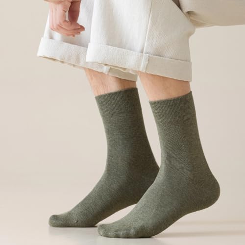 Men's Crew Socks 6 Pairs - Breathable Cotton Moisture-Wicking with Elastic Band, Variation 9-11 / Mix01