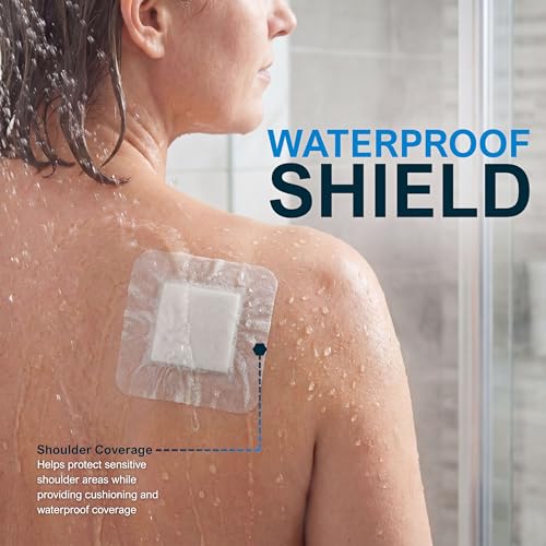 MED PRIDE Waterproof Composite Island Dressing 4x4 Inch Pack of 10 - Sterile, Adhesive Wound Cover