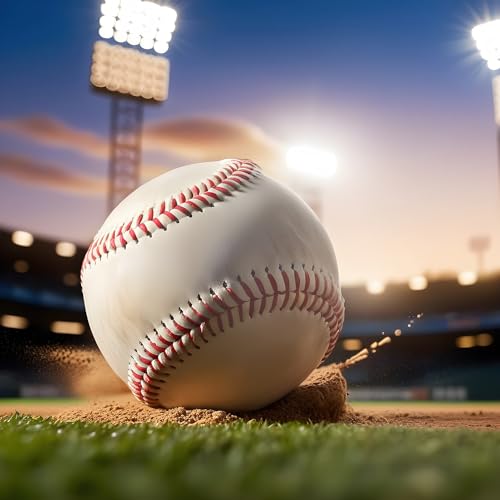 KRTOYUST Hard Baseball Balls - 3 Pack, Official Size 9 inch Composite Leather