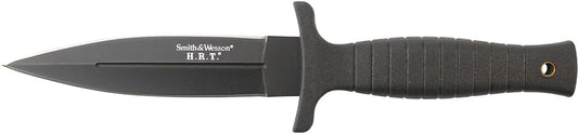 Smith & Wesson 9" H.R.T Double Edged Boot Knife with High Carbon Stainless Steel Blade, Lanyard Hole for Tactical, Self Defense