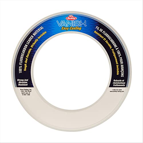 Berkley Vanish Fluorocarbon Fishing Line 50lb 30yd Clear Leader Coil - Versatile & Invisible