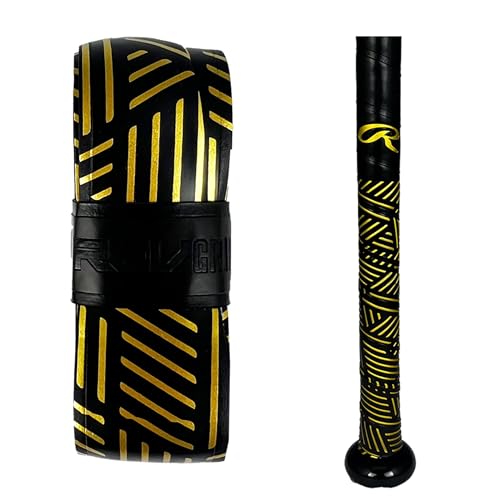 Baseball Bat Grip - 1.80mm Thick, Gold & Black, Standard Size, All Bats