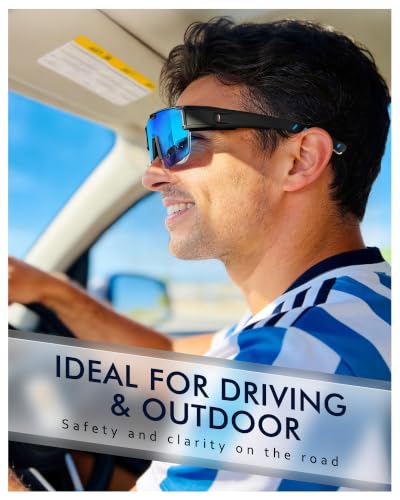 Polarized Fit Over Sunglasses for Glasses Men Black Grey UV400 Protection Sports