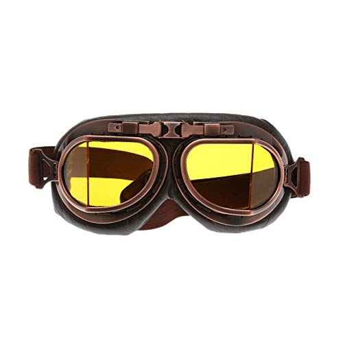 MUXSAM Vintage Motorcycle Goggles ATV Motocross Dirt Bike Racing Riding Off Road Glasses Eyewear Adults Men Women (Yellow)
