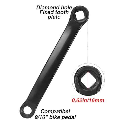 WEEROCK Bike Left Crank Arm 170mm Steel Diamond Hole Bicycle Replacement Prats, Black/Silvery