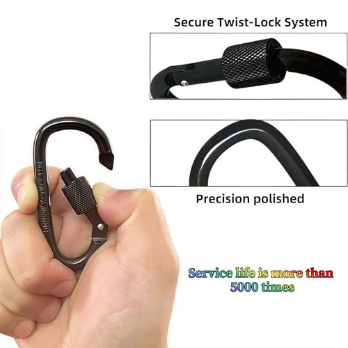 5 Pack D-Ring Carabiner Keychains with Key Rings ? Perfect for Camping, Fishing, Hiking, and Outdoor Adventures