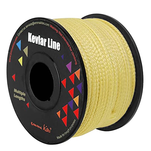 Kevlar Braided Utility Cord 100Lb 1700Lb Flame Resistant Camping Rope - Yellow 550Lb, 100Ft