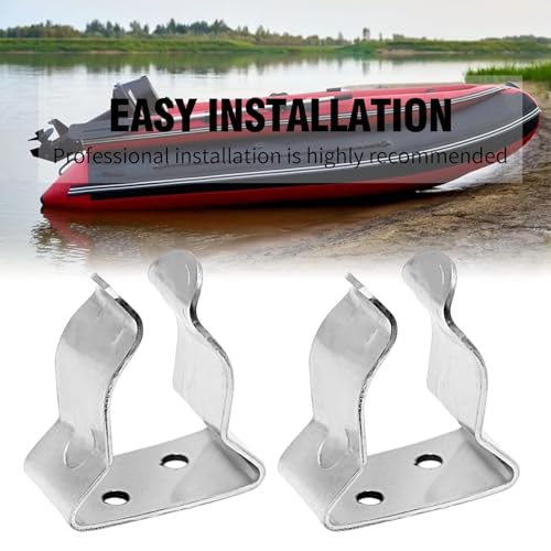 Small Stainless Steel Boat Hook Spring Clamp Holder - Silver, 4 Pack