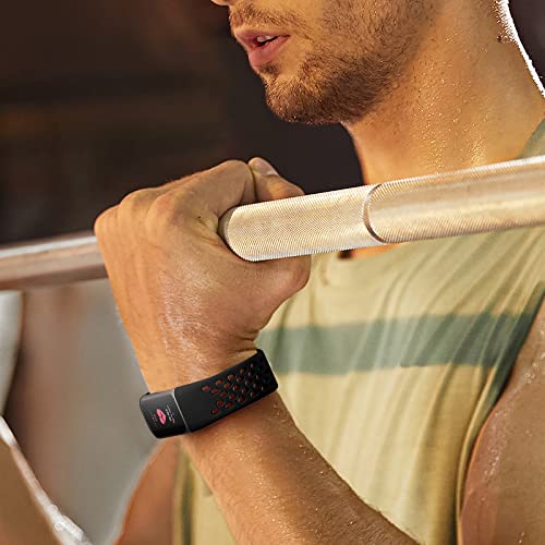 Getino Black Breathable Sport Strap for Fitbit Charge 5 & 6 - Adjustable, Waterproof, Lightweight