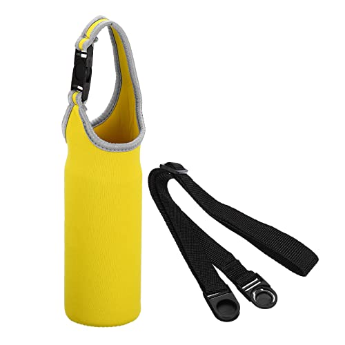 Yellow Neoprene Water Bottle Sling Bag with Adjustable Strap - Insulated Carrier