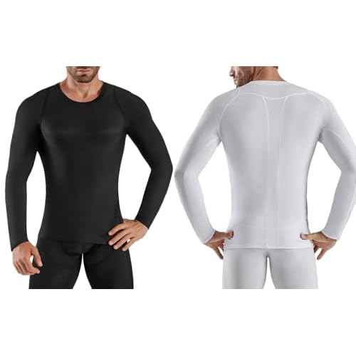 Men's Compression Shirt Long Sleeve Athletic Sports Shirt Quick-Drying Breathable Running Shirt for Fitness