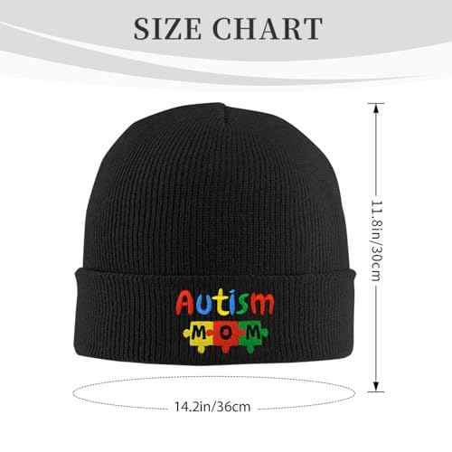 Fish Embroidery Beanie Hat Winter Warm Knit Cuffed Skull Cap for Women Men