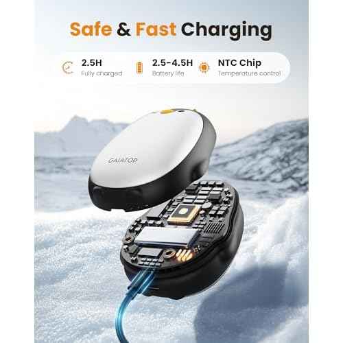 Gaiatop Magnetic Hand Warmers Rechargeable 2 Pack, 3 Settings Cute Pocket Penguin, Fast Hot Hands Reusable Portable Electric Heater for Camping Hunting Golf, Stocking Stuffers Gifts for Women Men