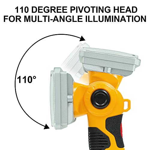 Hiesuan 5-Inch 20V Dewalt Battery Work Light with USB, Portable Floodlight & Spotlight