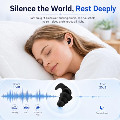 Reusable Waterproof Ear Plugs for Swimming Adults & Teens - 5 Pairs with Color Options & Cases