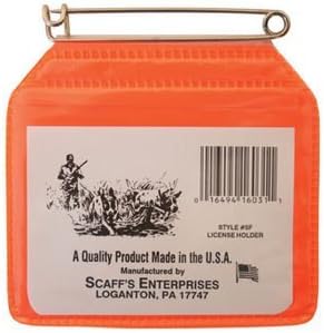 Scaffs Enterprises 5F Plastic Hunting License Holder Fluorescent Orange