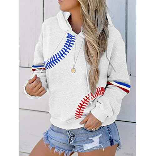 Womens Baseball Hoodie Baseball Sweatshirts Long Sleeve Tops Lightweight Hoodie Workout Shirt