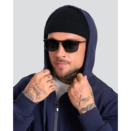 ROYBENS Short Fisherman Beanie for Men Women, Wool Warm Winter Hat, Swag Knit Cuff Soft Trawler Beanies Watch Cap Skull Caps