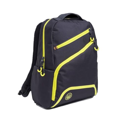 Beretta Unisex Challenge 18-Liter Capacity Durable Resistant Ripstop Compact Lightweight Casual Traveling Outdoor Hiking Backpack with Breathable Back & Padded Shoulder Straps, Ebony & Sulphur Spring