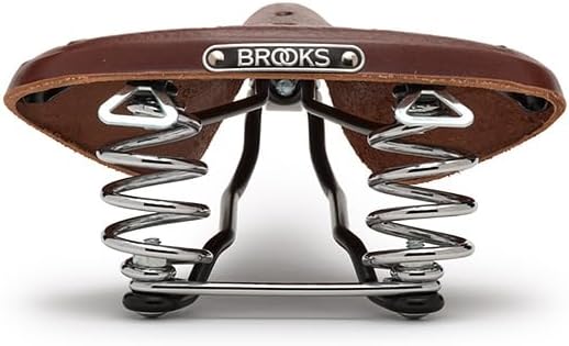 Brooks England B67 Short, Leather Bike Saddle with Suspension Springs