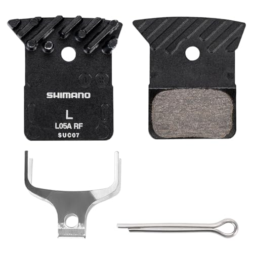 Resin Disc Brake Pads with Cooling Fins and Alloy Back Plate, Compatible with Shimano L05A-RF L02A L03A ? 1 Pair