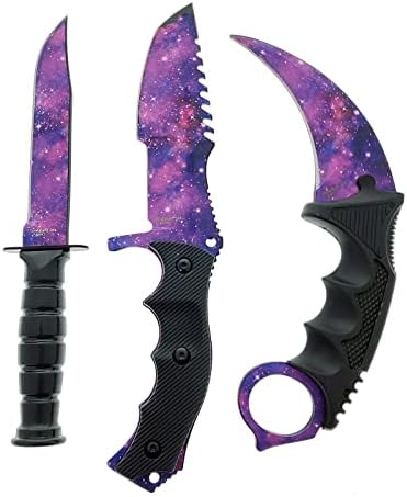 Falcon Knives CSGO Tactical Fixed Blade Set. 3 PCS Tactical Daggers. 2 Different Combo. for Collection, Gift, and Outdoors Camping Cut Ropes, Branches