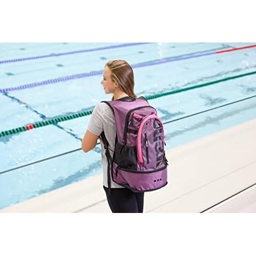 ARENA Unisex Adult Fastpack 3.0 Swimming Athlete Sports Backpack for Swimming Training Gear Gym Bag for Men and Women, 40 Liters, Plum/Neon Pink