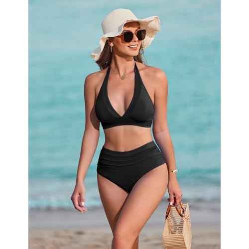 AI'MAGE Tummy Control Bikini Set for Women High Waisted Bathing Suits 2 Piece Swimsuits for Women 2025