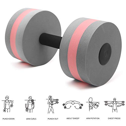 Grey Aquatic Dumbbells - 2 Pcs Water Exercise Barbells for Low-Impact Fitness