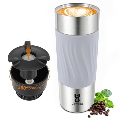 Frost Ripple Travel Coffee Mug 17 oz Leak Proof Stainless Steel Insulated Tumbler
