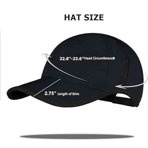 Black Baseball Cap Men's Dry Fit Hat Lightweight Running Hats Women Ball Caps