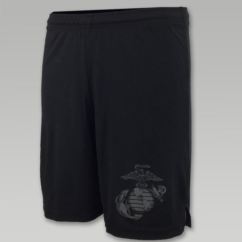 Armed Forces Gear Marines Men's PT Shorts (Black, MD)