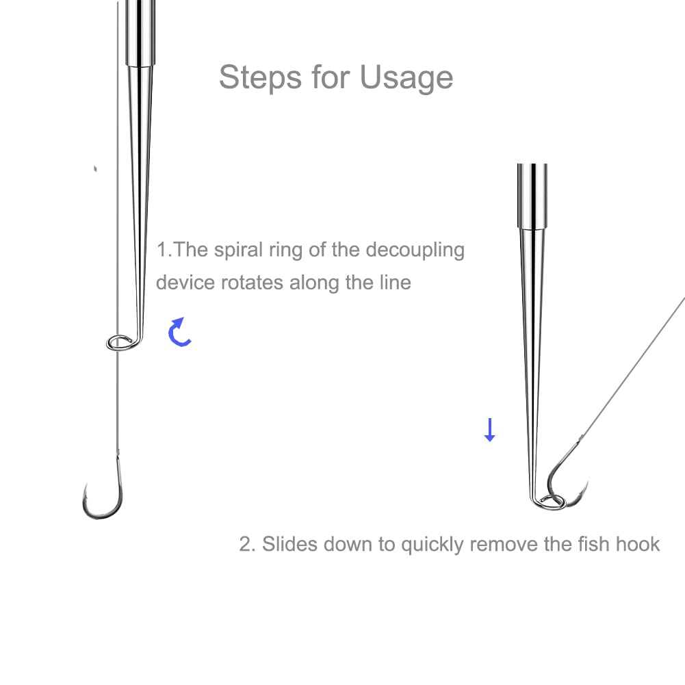 Fish Hook Remover, 4pcs Fishing Hook Quick Removal Device, Security Extractor Fishhook Disconnect Removal Tool for Fishing (4pcs)